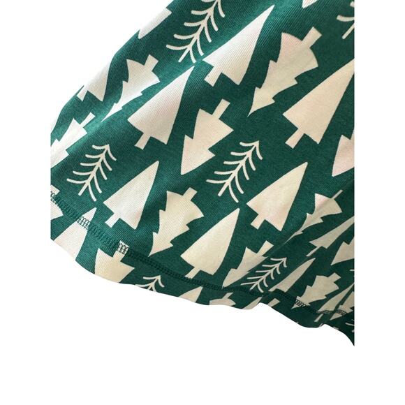 Hanna Andersson Green & White Christmas Tree Print Pajama Shirt Size Small - Picture 9 of 9